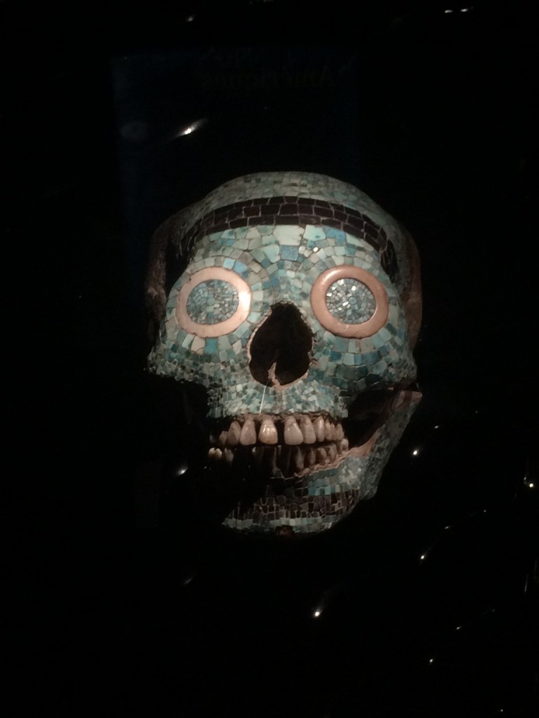 skull with embedded jade