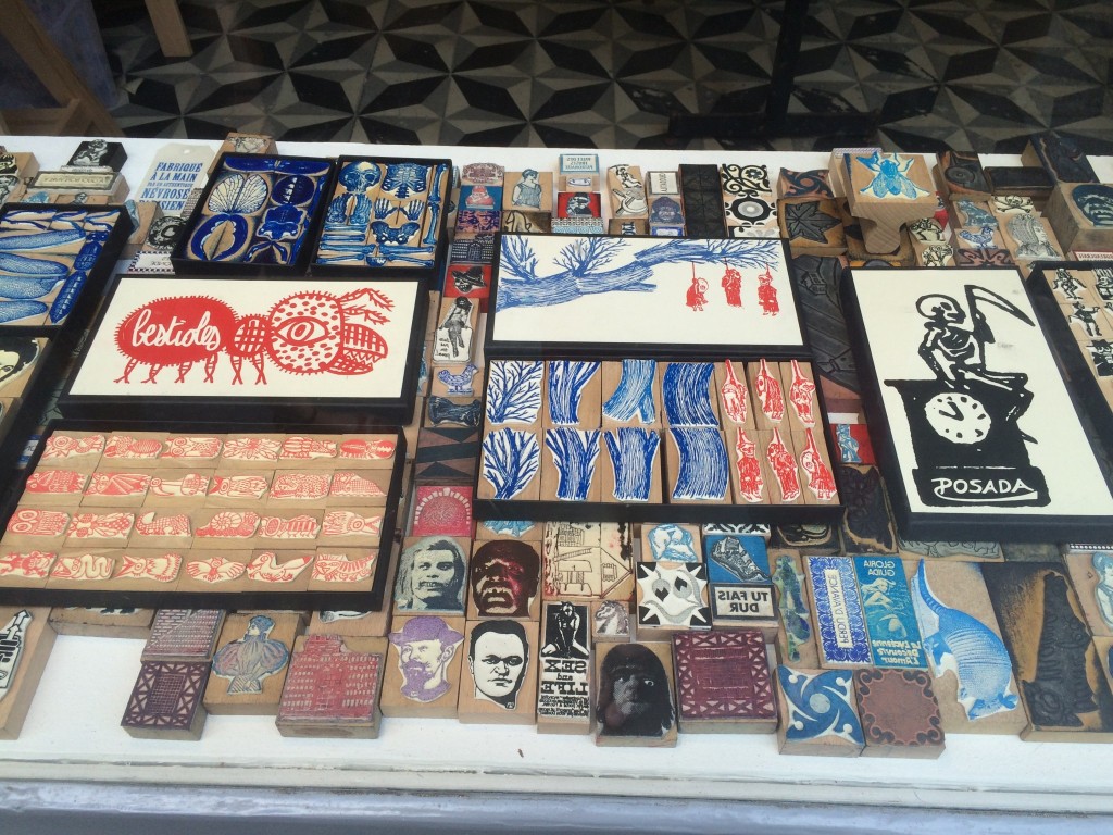 store front showing indie rubber stamps